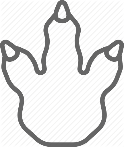 Dino, Dinosaur, Foot, Footprint, Step Icon Icon Search - Dinosaur Foot (432x512)