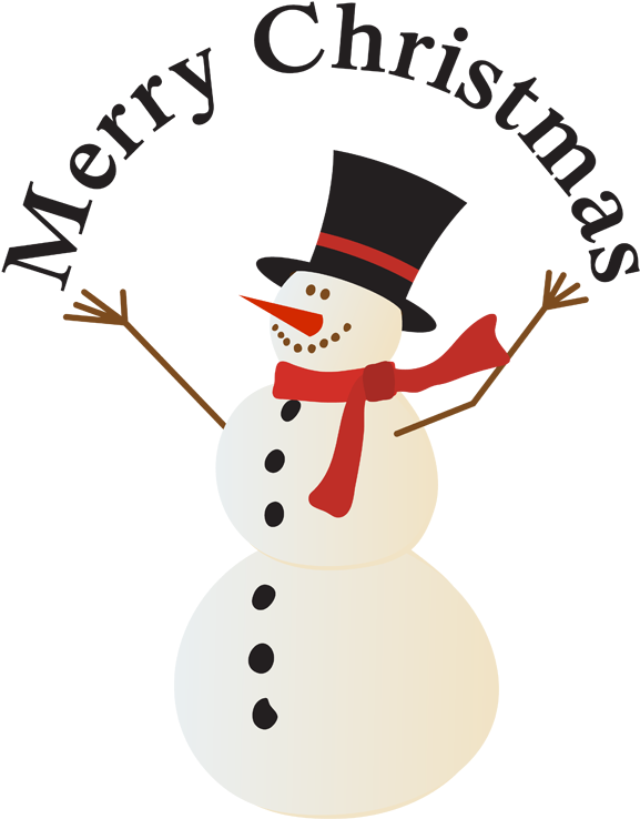 Children Will Be Going Swimming As Usual - Merry Christmas Clip Art Snowman (583x750)