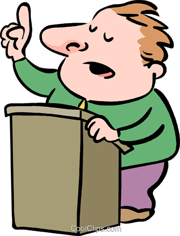 Table Clipart Speech - Cartoon Giving A Speech (366x480)