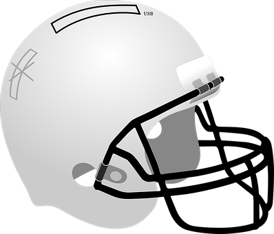 Helmet, Football Helmet, Equipment - Plain White Football Helmet (398x340)