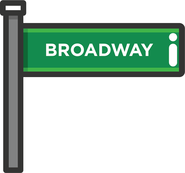 Broadway Stickers Messages Sticker-2 - Sign (618x577)