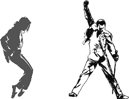 Michael Jackson Amp Freddie Mercury ~â™¥~smooth Simmer~â™ - Michael Jackson Billie Jean Silhouette (500x338)