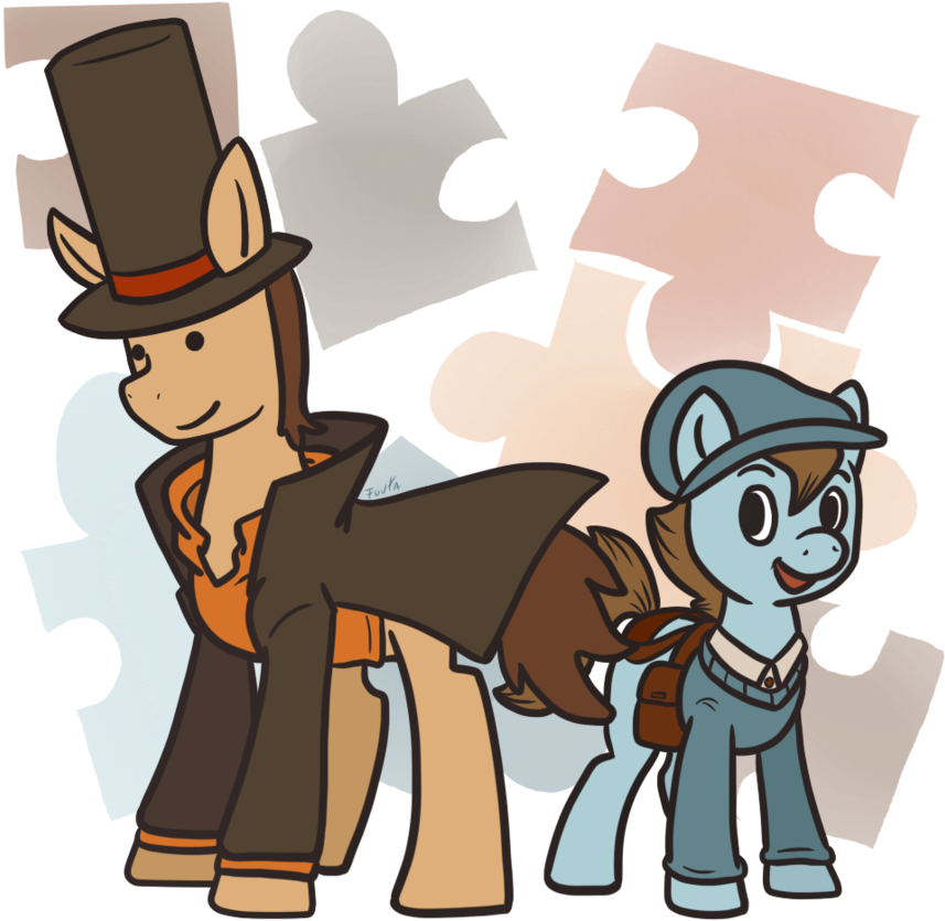 Man I Love The Layton Series Combined With The Ace - Cartoon (894x894)