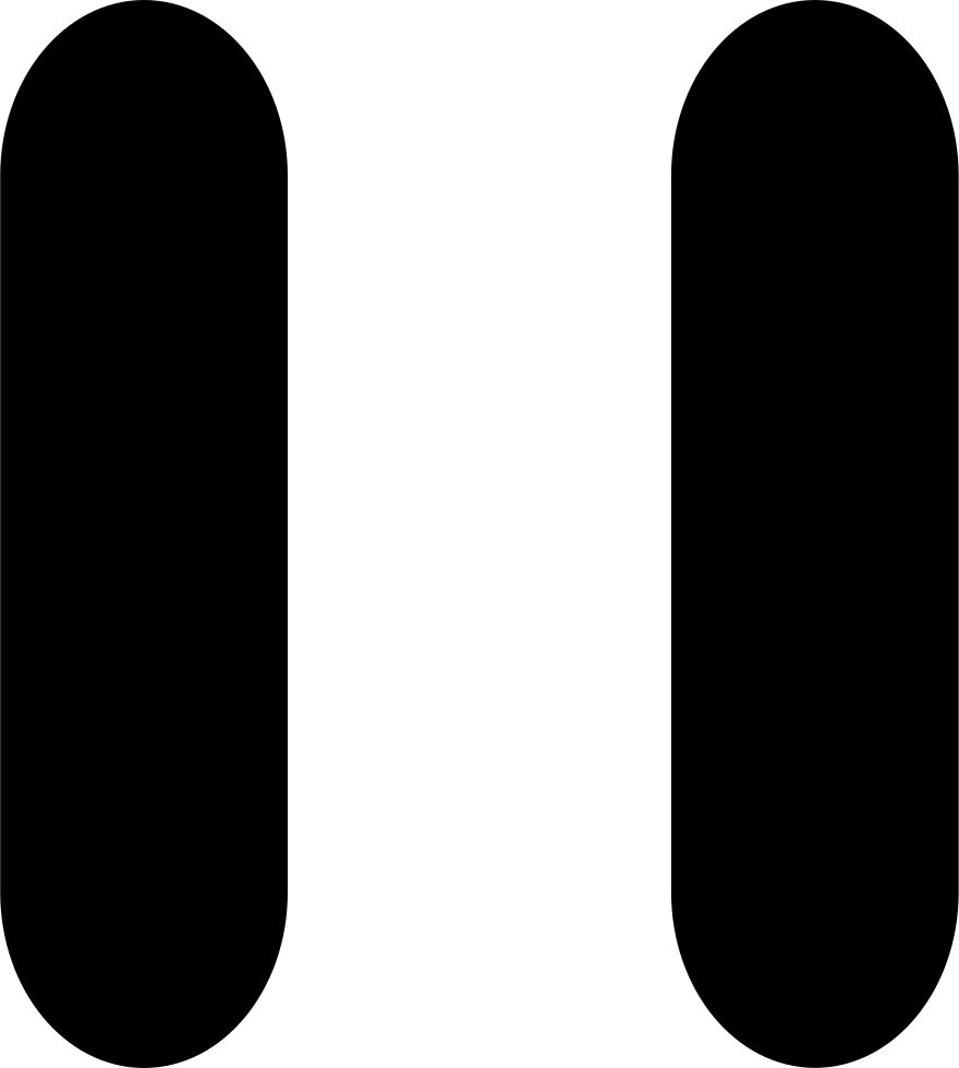 Music Pause Button Pair Of Lines Comments - Pause Button Png Free (880x980)