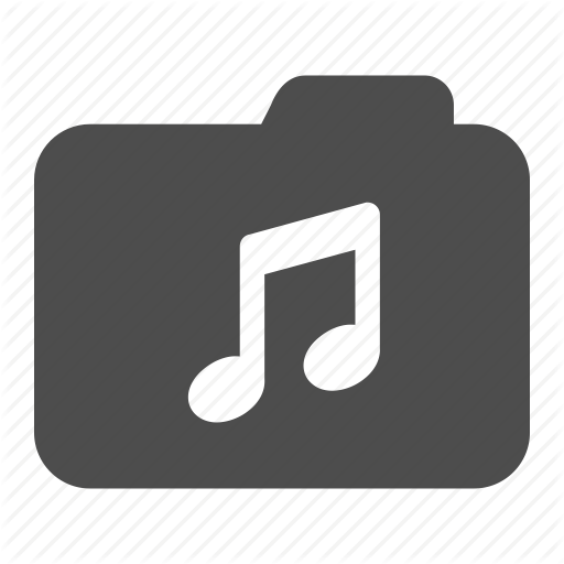 Music Icons Grey - Music Note Folder Icon (512x512)