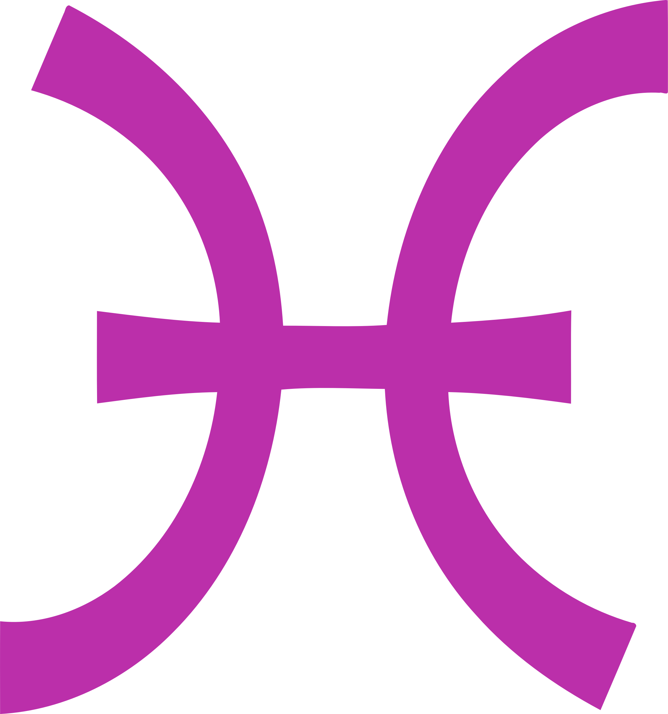 Pisces Symbol 2 - Pisces Symbol Purple (2244x2400)