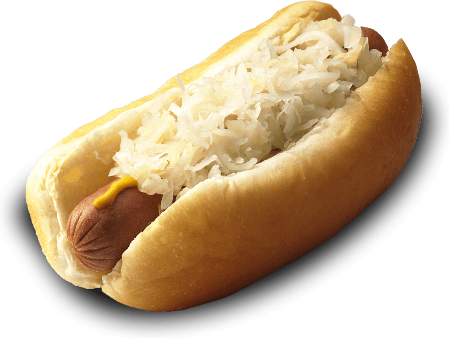 Nolan Ryan All Beef Dog, Spicy Brown Mustard, Sauerkraut - Sauerkraut On A Hot Dog (902x678)