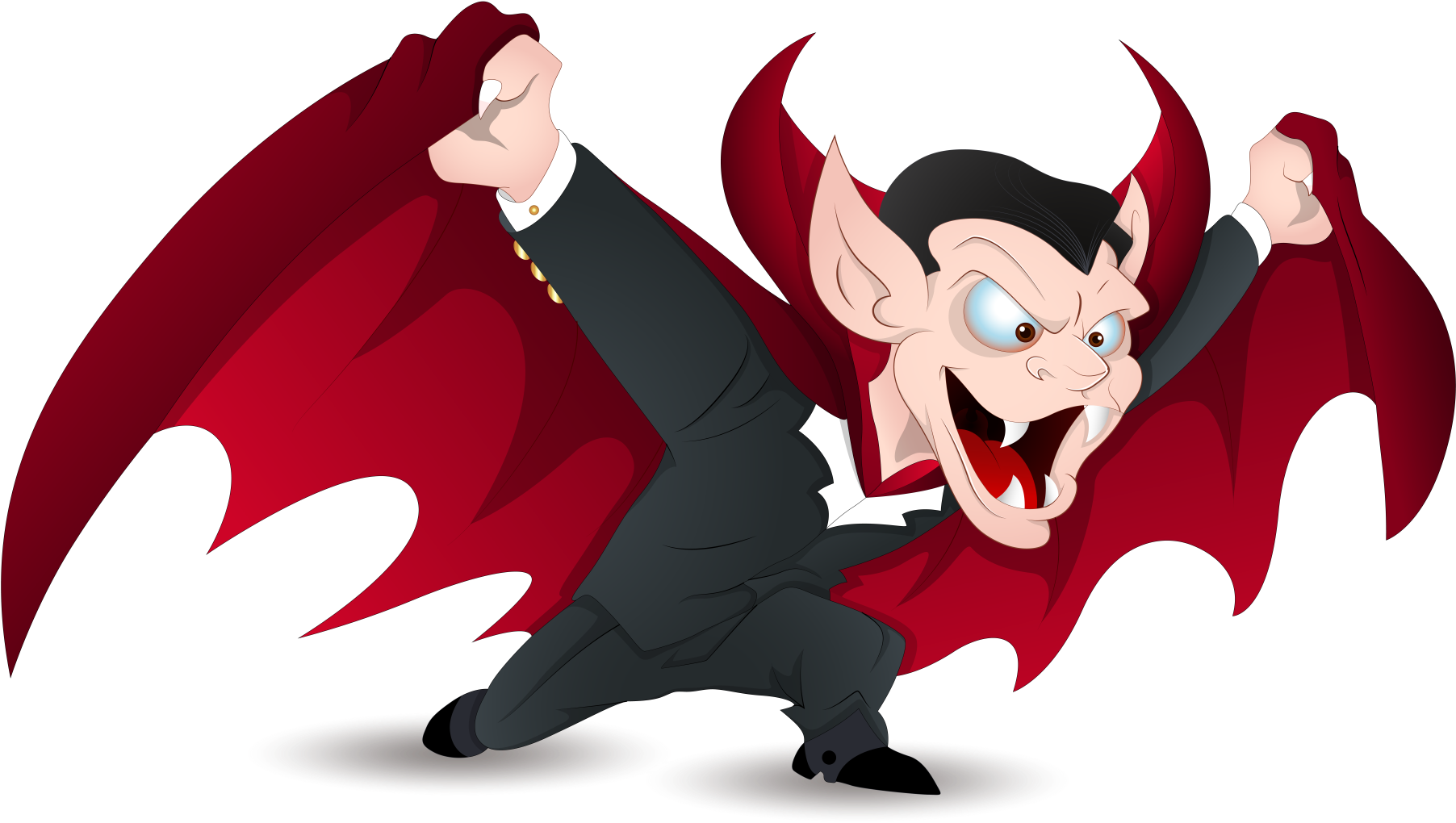 Count Dracula Vampire Royalty Free Clip Art - Halloween Vampire Clipart (2000x1192)