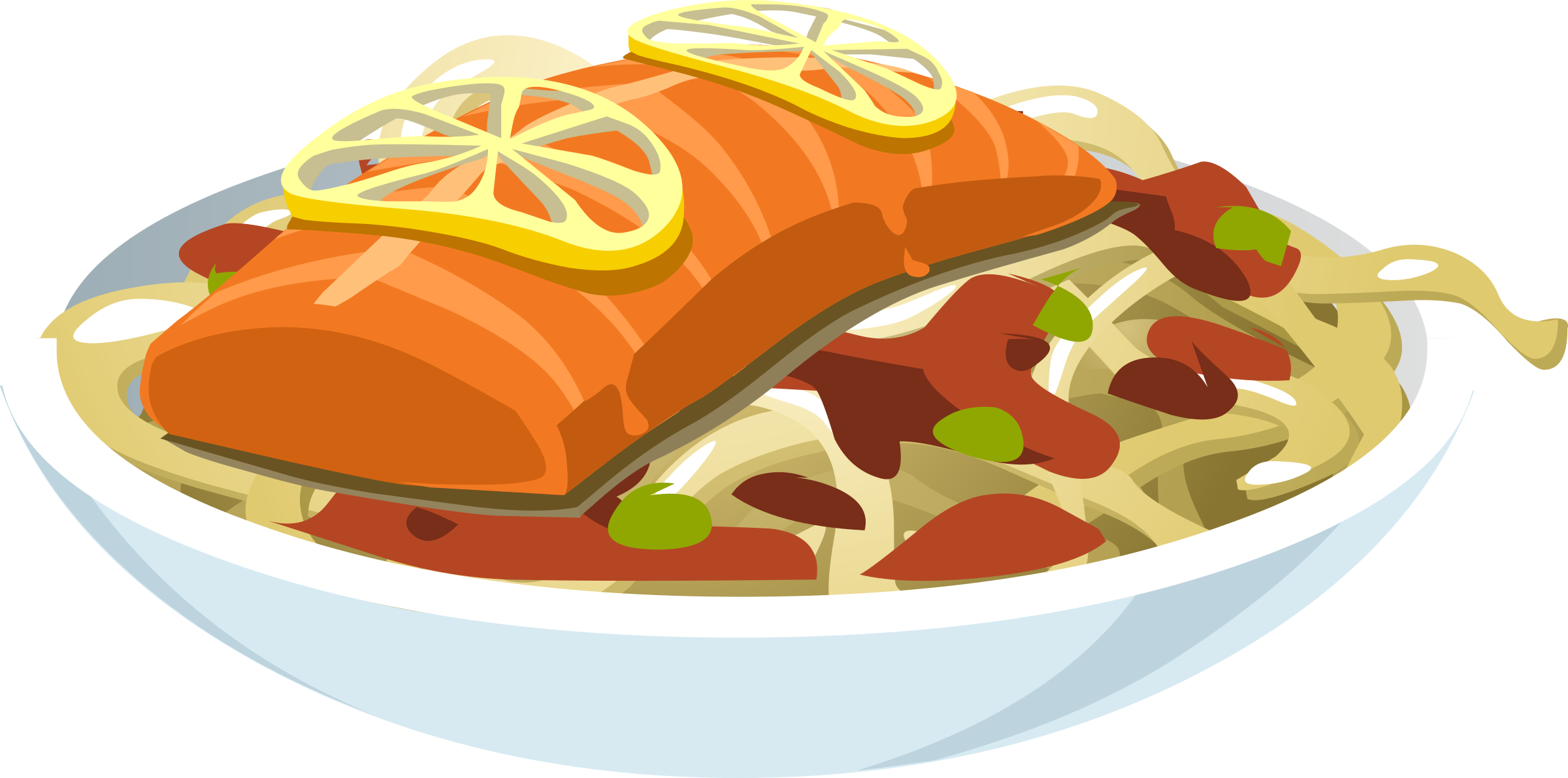 Big Image - Salmon Food Clip Art (2400x1191)