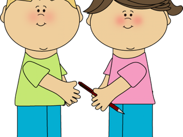 Student Sharing Cliparts - Kid Sharing Clipart (640x480)
