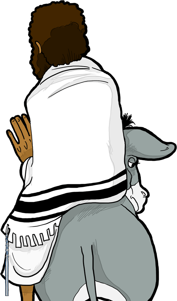 Yeshua Rode Into Jerusalem On A Donkey - Cartoon (571x972)