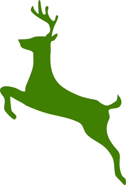 Green Reindeer Clip Art At Clker - John Deere Deer Logo (408x599)