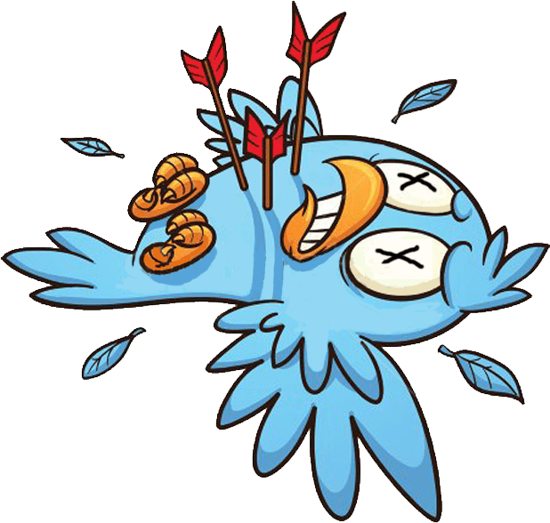 Dead Clipart Sparrow - Falling Bird Cartoon (737x662)