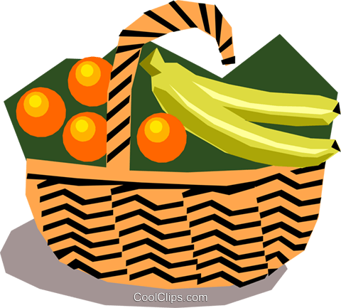 Fruit Basket Royalty Free Vector Clip Art Illustration - Clip Art (480x433)