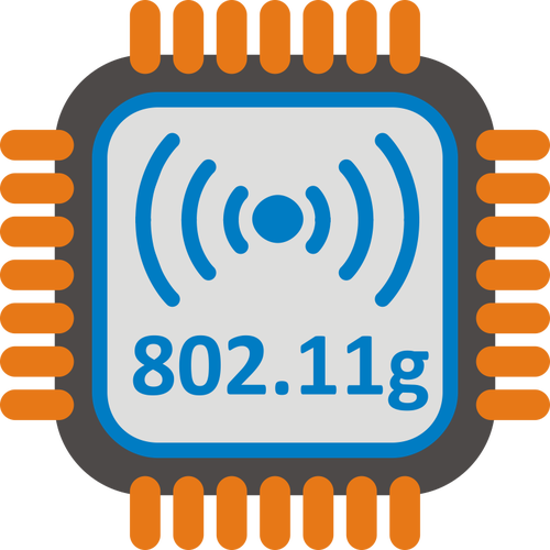 11g Wifi Chip Set Stylized Icon Vector Clip Art - Wlan 802.11 G (500x500)