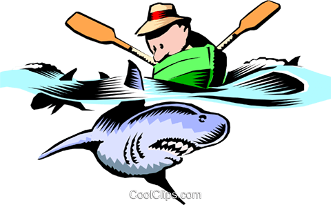 In Shark Infested Waters Royalty Free Vector Clip Art - Life (480x297)