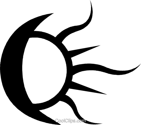 Moon And Sun Royalty Free Vector Clip Art Illustration - Cartoon (480x427)