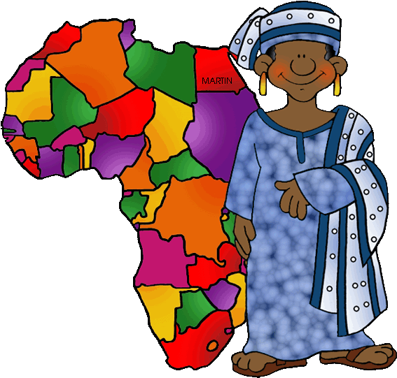 Africa Clip Art By Phillip Martin, African Map - Africa Clipart (648x546)