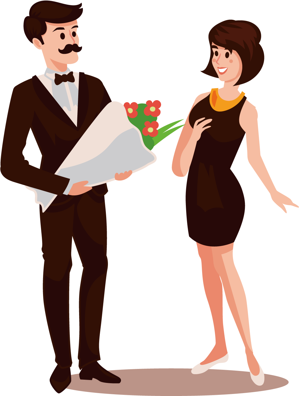 Couple Love Illustration - Dating - (1600x1600) Png Clipart Download. 