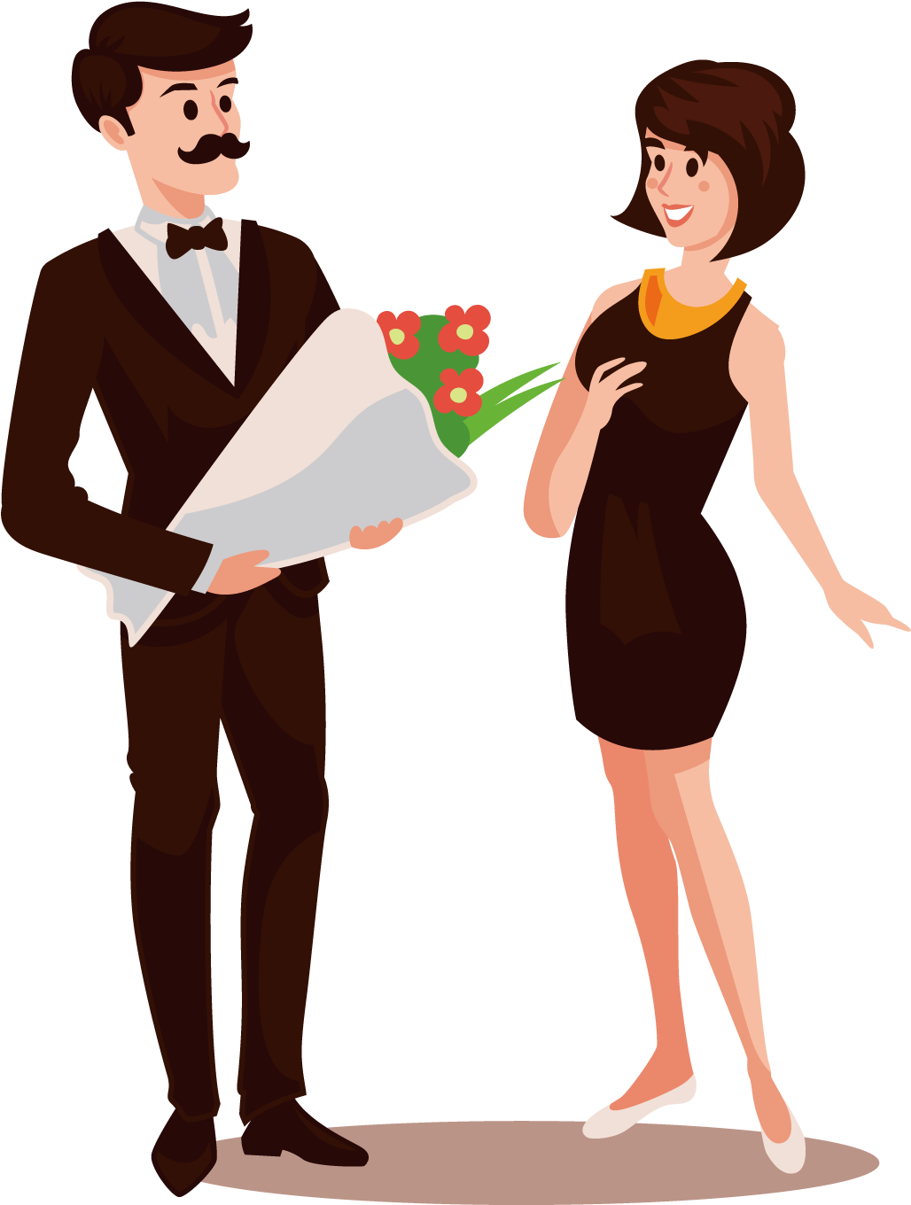 Couple Love Illustration - Dating (1600x1600)