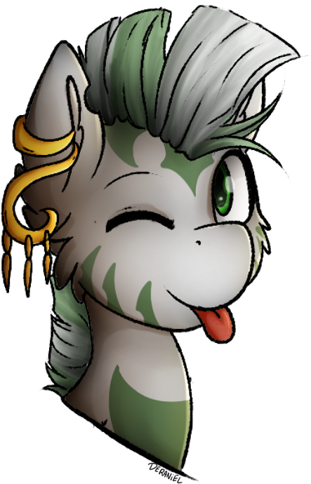 Deraniel, Bust, Green Eyes, Jewelry, Mlem, Oc, Oc - Cartoon (501x733)