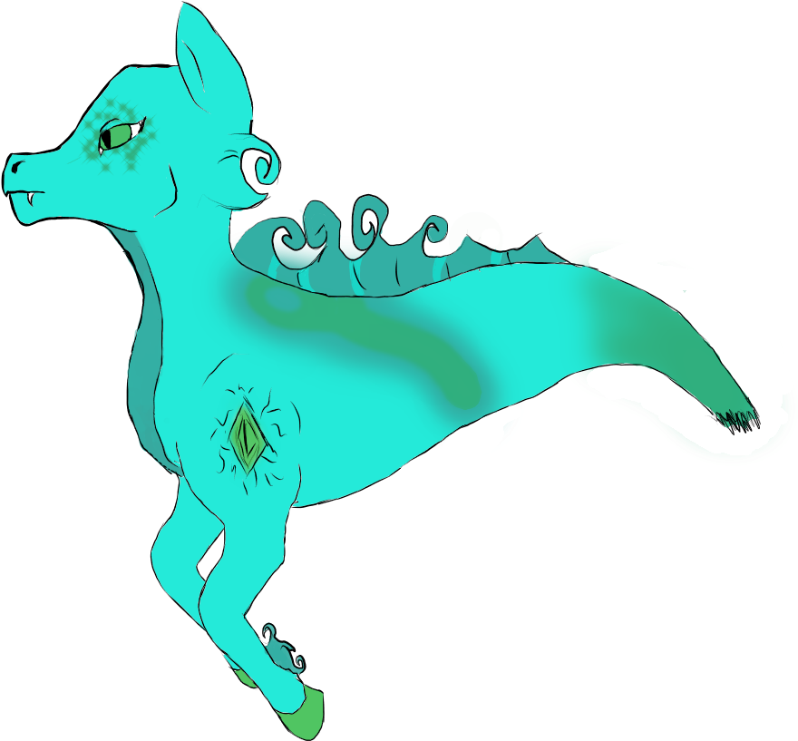 This Female Has A Light Blue Skin, With Green Markings, - Animal Figure (995x888)