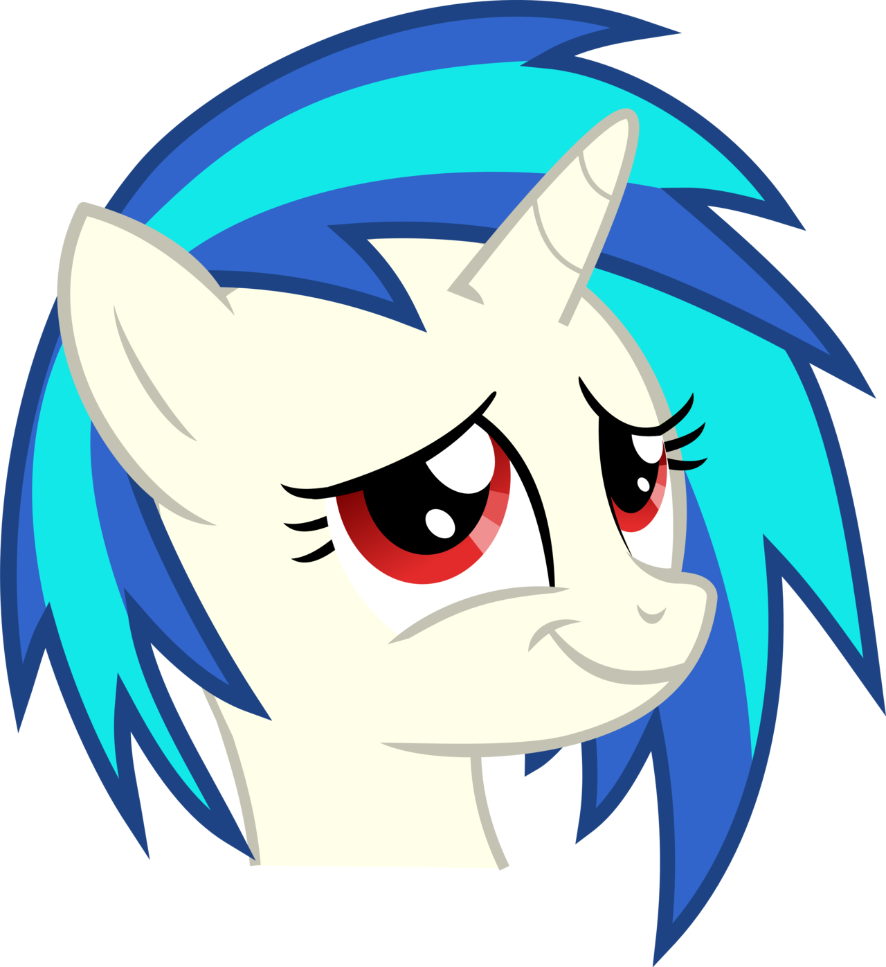 Namelesshero2222 Vinyl Scratch - Vinyl Scratch With Red Eyes (1280x1396)