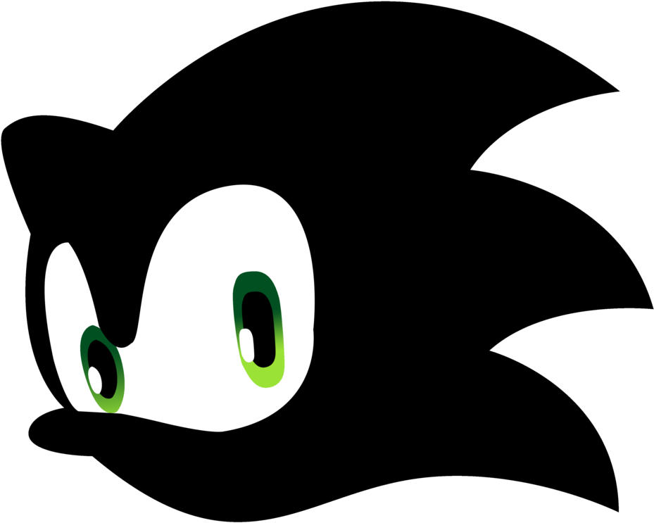 Green Eyes By Gusovi - Sonic Logo Black And White (1024x778)