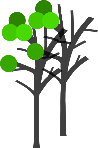 Simple Leafy Tree Green Cropped - Computer File (396x596)