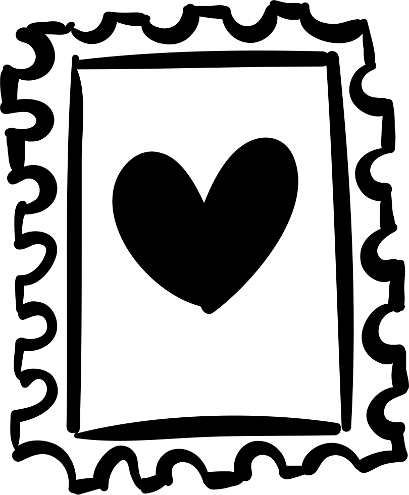 Stamp With Heart Drawing Comments - Dibujo Sello (810x981)