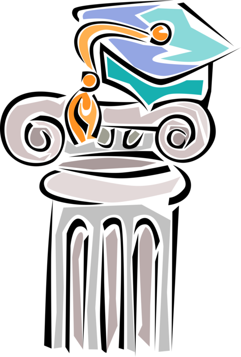 Vector Illustration Of Higher Learning And Education - Vector Illustration Of Higher Learning And Education (474x700)