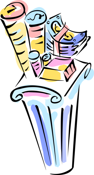Vector Illustration Of Classic Greek Column Pedestal - Vector Illustration Of Classic Greek Column Pedestal (378x700)