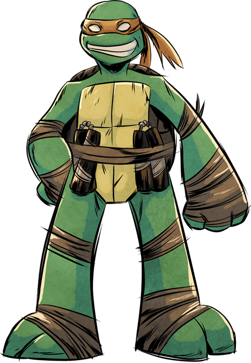 Ninja Turtles Clipart Mikey - Tmnt Mikey Png (500x723)