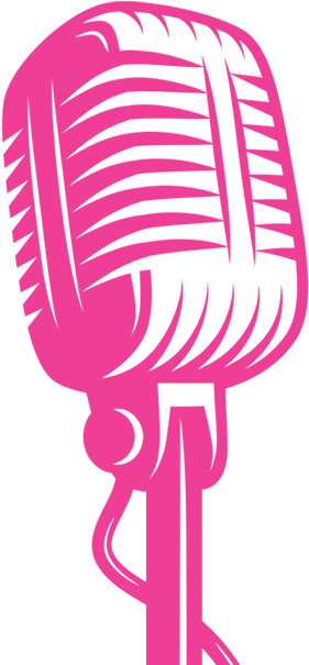Pin Pink Microphone Clipart - Retro Mikrofon Vektor (297x621)