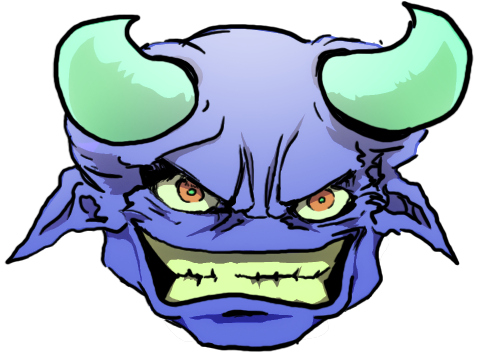 Blue Monster With Horns By Nightsabore - Comics (500x353)