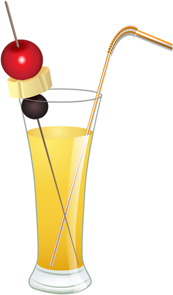 Milkshake Clipart Summer Cocktail - Cocktail Png (370x600)