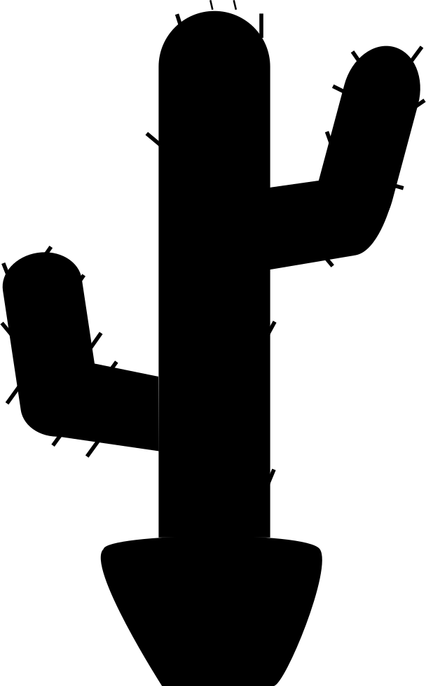 Cactus Comments - Cactus Png Black (608x980)