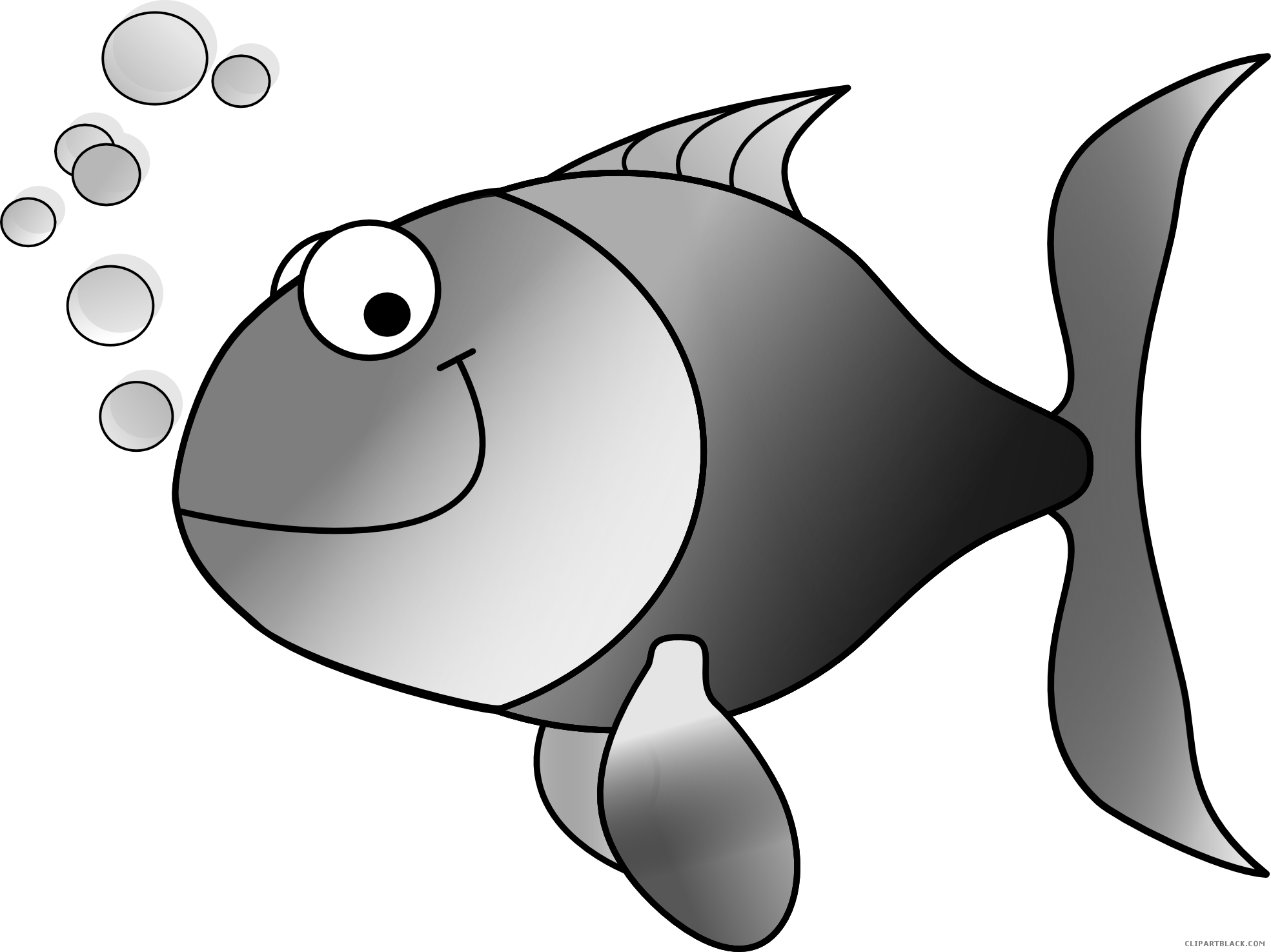 Fish Animal Free Black White Clipart Images Clipartblack - Fish Clip Art (1969x1475)
