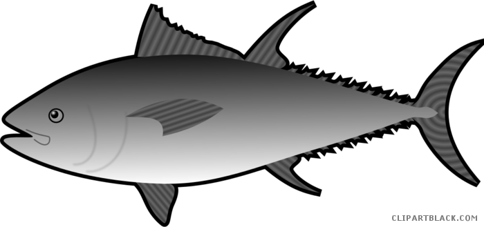 Tuna Fish Animal Free Black White Clipart Images Clipartblack - Tuna (700x329)
