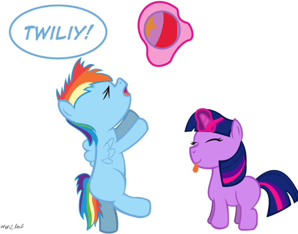 Filly Twilight And Rainbow Dash Play Date By Anon2lol - Cartoon (1020x784)