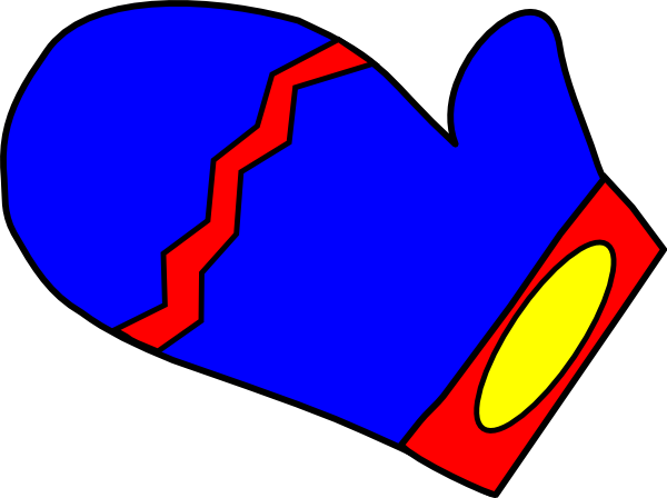 Blue Mitten Clip Art At Clker Com Vector Clip Art Online, - Mitten Clip Art Free (600x448)