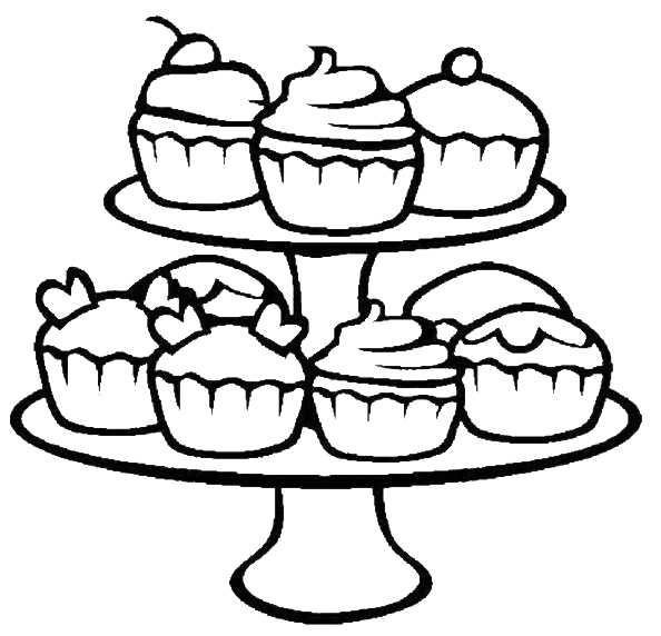 Cupcake - Cupcakes Coloring Pages (600x590)