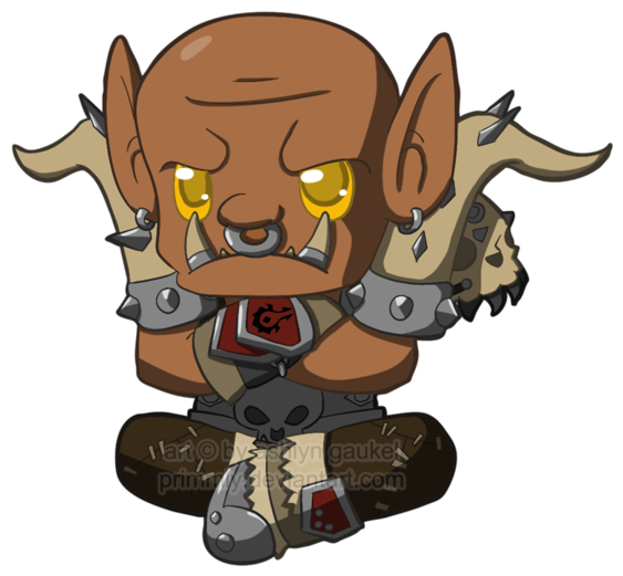 Chibi Hellscream By Primmly - Chibi World Of Warcraft (600x564)