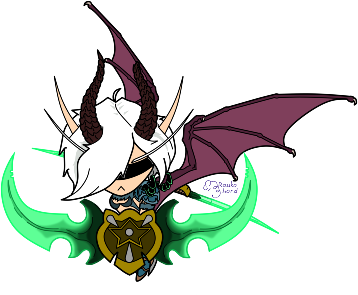 [world Of Warcraft]demon Hunter Sticker By Raukotaur - Cartoon (800x600)