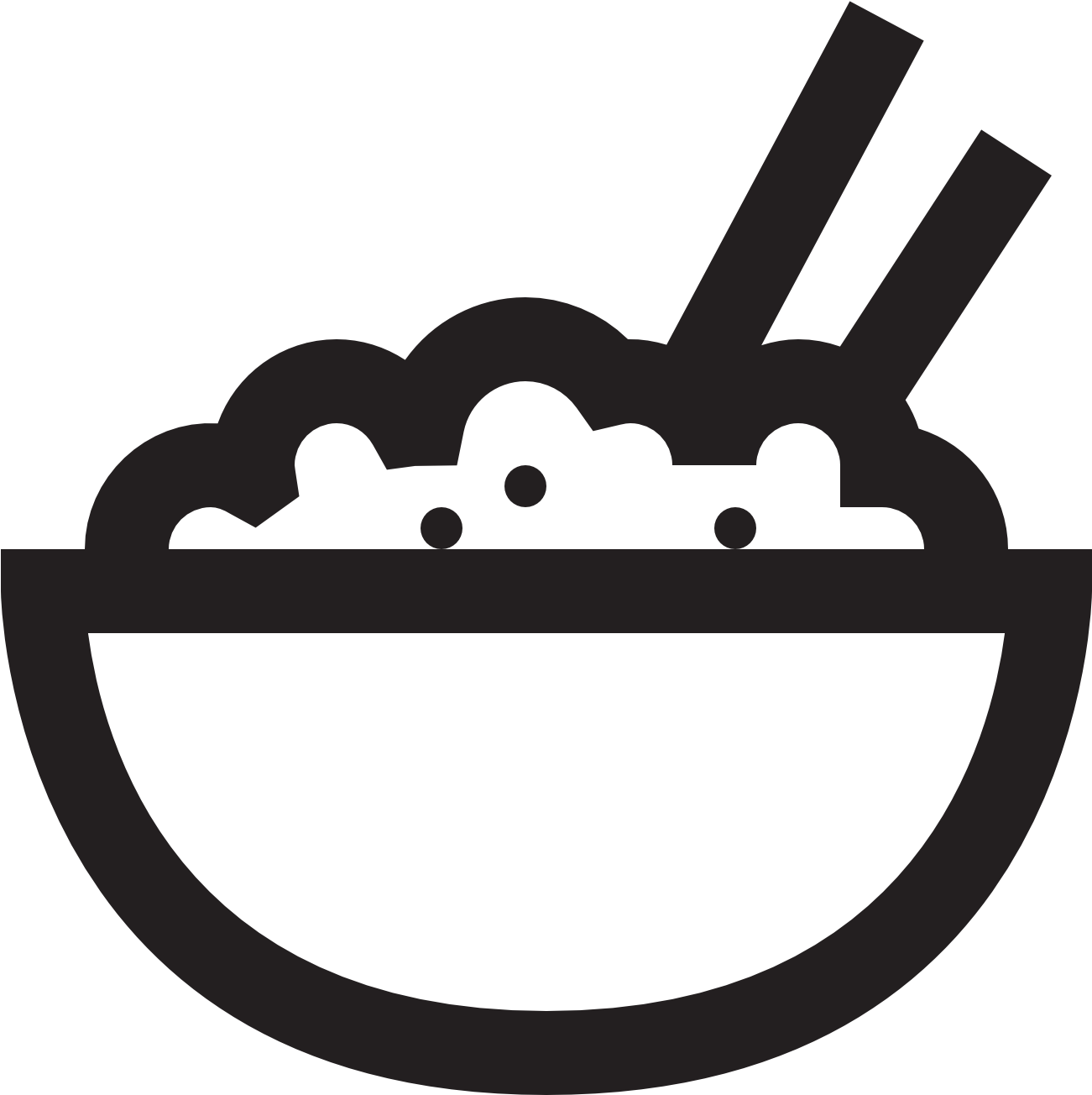 Bowl Of Rice Clip Art Png - Rice Bowl Black And White (1600x1600)