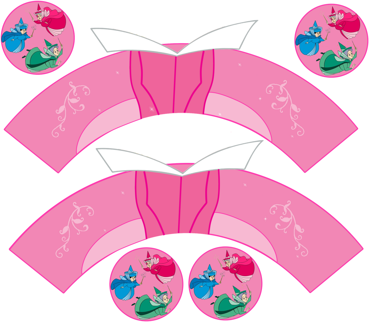 Sleepy Beauty Free Printable Wrappers And Cupcakes - Cupcake (1600x1362)