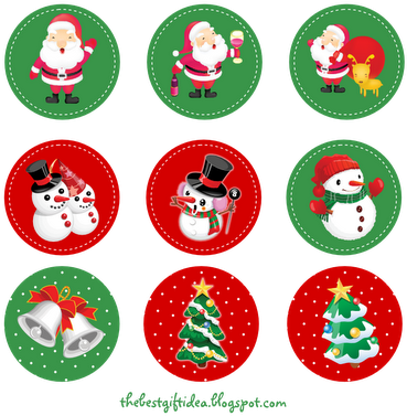 Here I Share You, Free Christmas Cake Topper Printable - Free Printable Stickers Christmas (400x395)