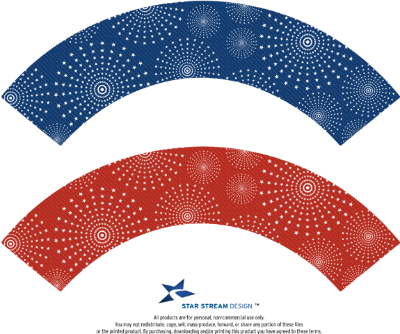 Party Simplicity Free Printable Patriotic Cupcake Wrappers - Polka Dot (650x484)