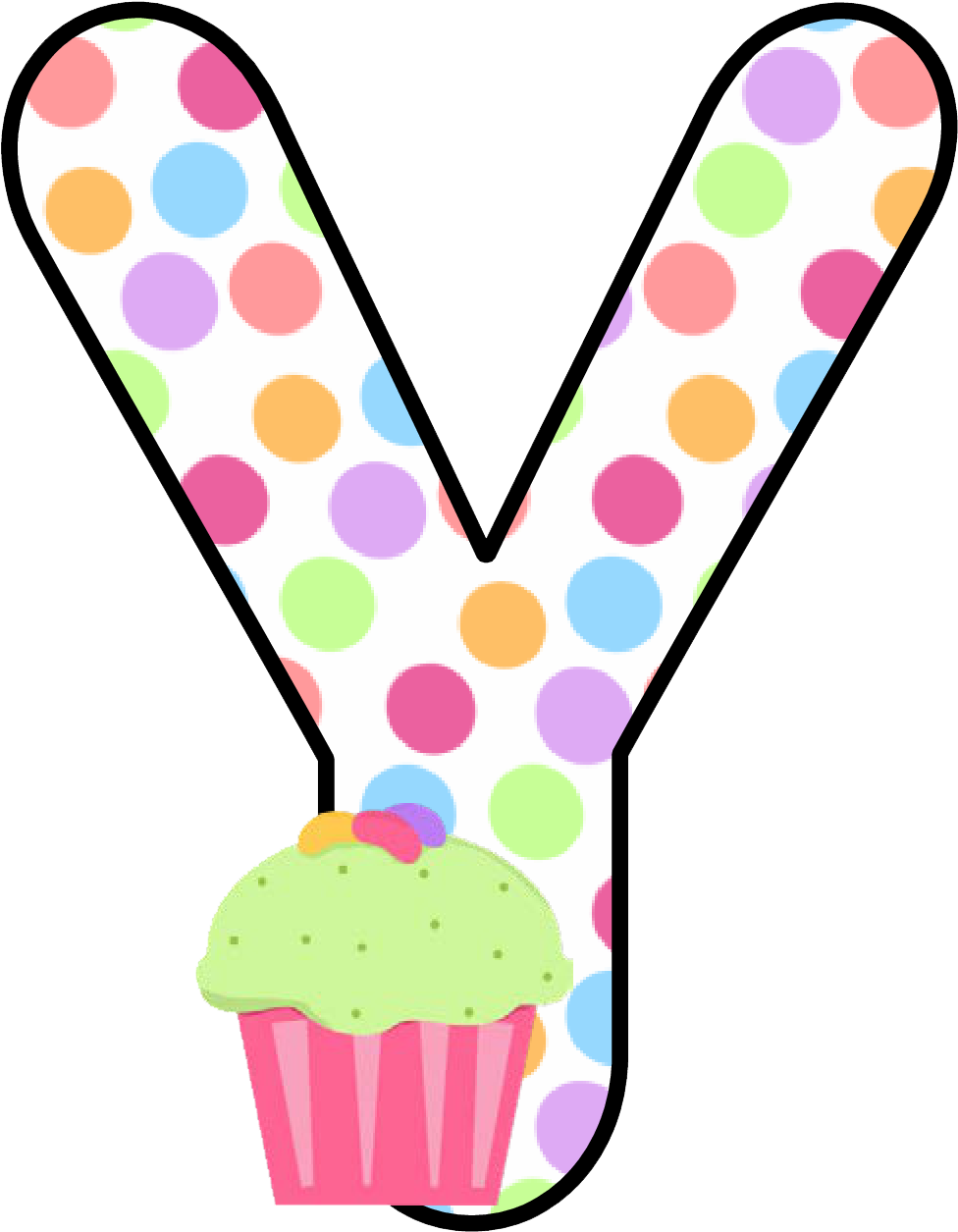 Ch B *✿* Alfabeto Cupcake De Kid Sparkz - Letter Q Cupcake With Dots Clipart (1053x1340)