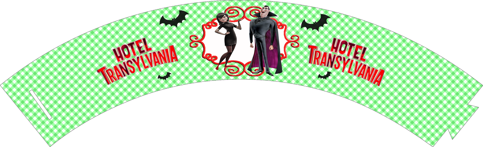 Transylvania Hotel Printable Wrappers Cupcake - Illustration (1600x489)